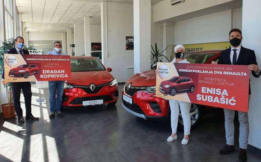 Uručeni ključevi dva automobila Renault dobitnicima Konzumove nagradne igre